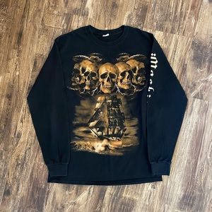 Y2K 2000s Skull PirateShip Mackinac Longsleeve Shirt